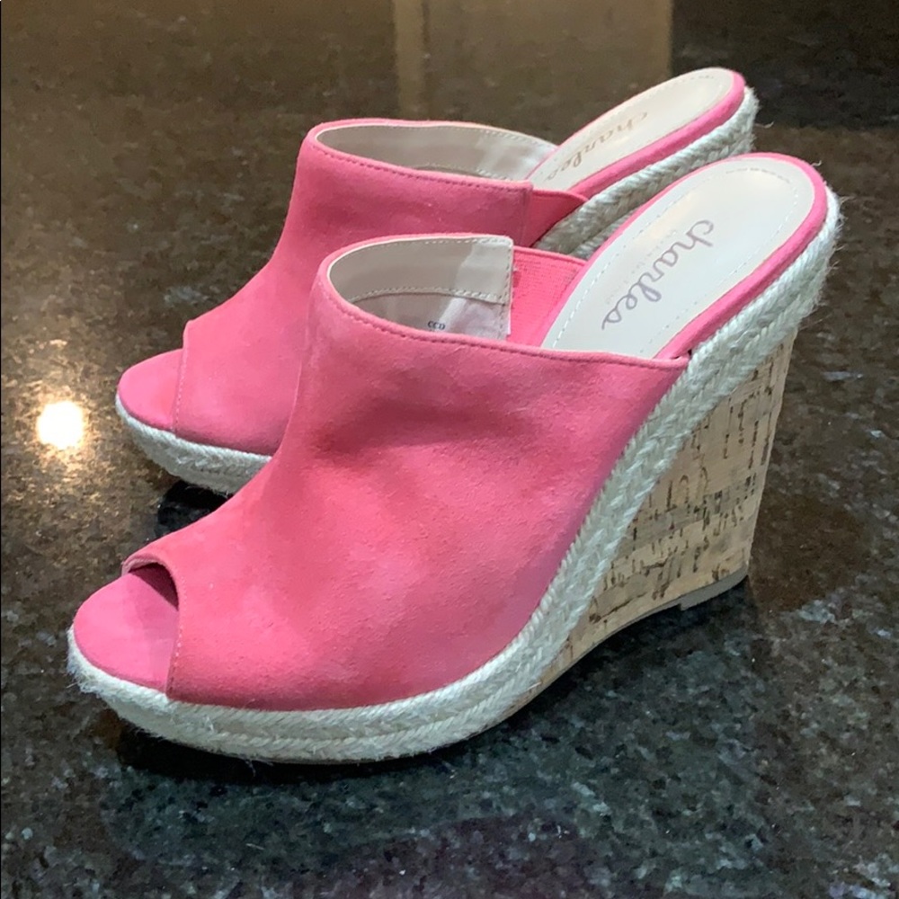 Charles pink platforms